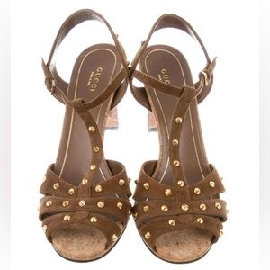 Gucci Suede Spiked Sandals